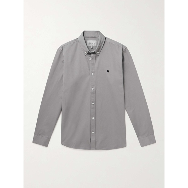 칼하트 CARHARTT WIP Madison Button-Down Collar Logo-Embroidered Cotton-Twill Shirt 1647597302506749