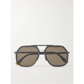 펜디 FENDI Aviator-Style Resin and Gold-Tone Sunglasses 1647597303242474