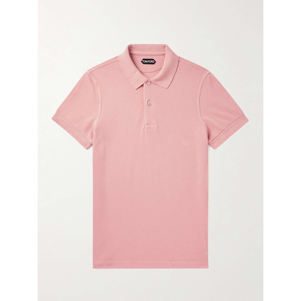 톰포드 톰포드 TOM FORD Garment-Dyed Cotton-Pique Polo Shirt 1647597305730218