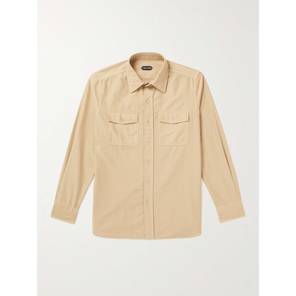 톰포드 톰포드 TOM FORD Panama Garment-Dyed Brushed-Cotton Shirt 1647597305742626