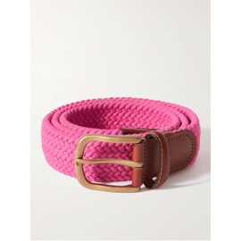 ANDERSON & SHEPPARD 3.5cm Leather-Trimmed Woven Stretch-Cotton Belt 1647597305852149