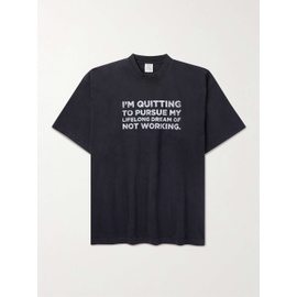베트멍 VETEMENTS Oversized Printed Distressed Cotton-Jersey T-Shirt 1647597306308046