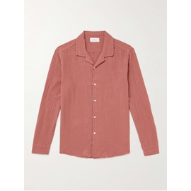 MR P. Camp-Collar Garment-Dyed Cotton-Muslin Shirt 1647597307476041