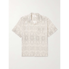 MR P. Camp-Collar Printed Linen and Cotton-Blend Shirt 1647597307476051