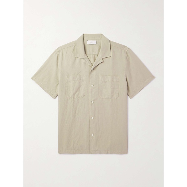  MR P. Michael Convertible-Collar Garment-Dyed Cotton and Linen-Blend Twill Shirt 1647597307476054