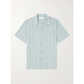 MR P. Michael Camp-Collar Striped Lyocell Shirt 1647597307476070