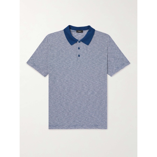 띠어리 띠어리 THEORY Bron Striped Cotton-Jersey Polo Shirt 1647597307628348