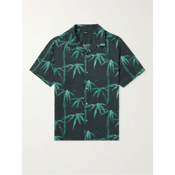 띠어리 띠어리 THEORY Irving Camp-Collar Printed Linen Shirt 1647597307628638