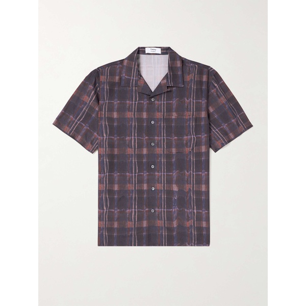 띠어리 띠어리 THEORY Irving Camp-Collar Printed Linen Shirt 1647597307629096