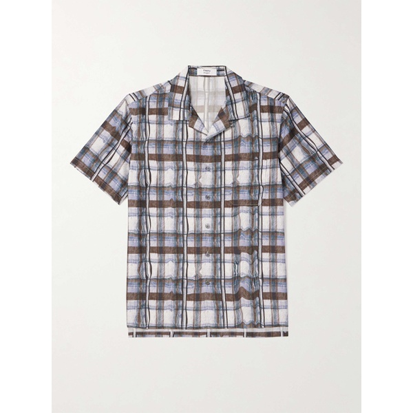 띠어리 띠어리 THEORY + Lucas Ossendrijver Convertible-Collar Checked Silk-Blend Shirt 1647597307633977