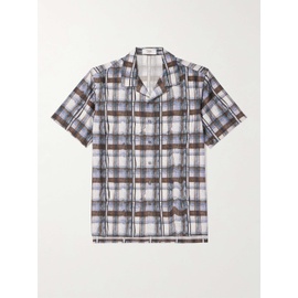 띠어리 THEORY + Lucas Ossendrijver Convertible-Collar Checked Silk-Blend Shirt 1647597307633977