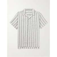 OLIVER SPENCER Havana Camp-Collar Striped Linen Shirt 1647597307683185