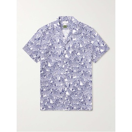 INCOTEX Printed Lyocell, Cotton and Linen-Blend Shirt 1647597307721266