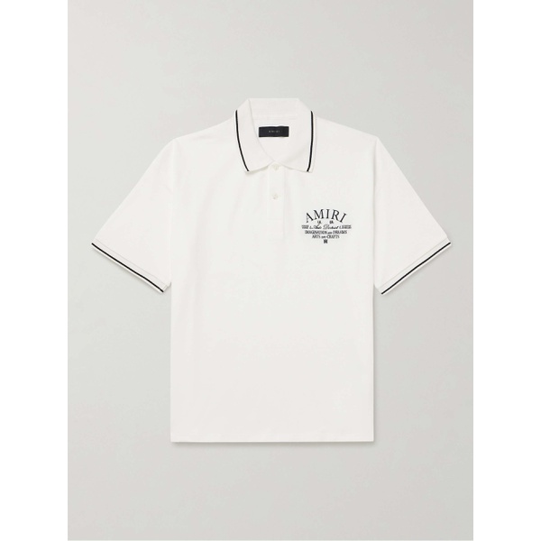  아미리 AMIRI Arts District Logo-Embroidered Cotton-Pique Polo Shirt 1647597308136655