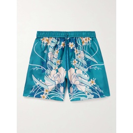 아미리 AMIRI Straight-Leg Floral-Print Silk-Twill Drawstring Shorts 1647597308147025