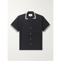 CORRIDOR Hamsa Camp-Collar Embroidered Linen and Cotton-Blend Shirt 1647597308233204