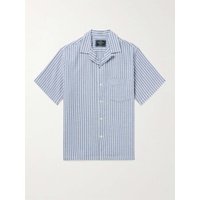 PORTUGUESE FLANNEL Convertible-Collar Striped Cotton-Blend Chambray-Jacquard Shirt 1647597308267652