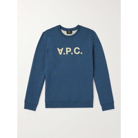 아페쎄 A.P.C. Logo-Flocked Cotton-Jersey Sweatshirt 1647597308377600