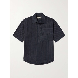 MILES LEON Zen Oversized Pinstriped Linen Shirt 1647597308639834