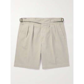 RUBINACCI Straight-Leg Pleated Cotton-Twill Shorts 1647597308896890