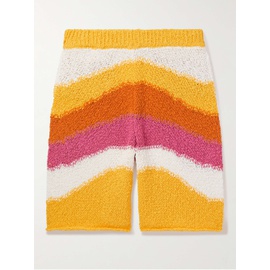 마르니 MARNI Straight-Leg Crochet-Knit Striped Cotton Shorts 1647597309520409
