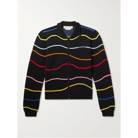 마르니 MARNI Logo-Jacquard Striped Cotton Blouson Jacket 1647597309520437