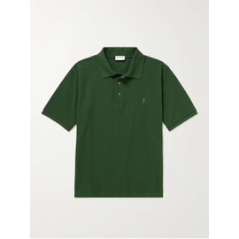 생로랑 SAINT LAURENT Logo-Embroidered Cotton-Blend Pique Polo Shirt 1647597309551580