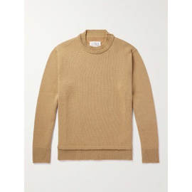 메종마르지엘라 MAISON MARGIELA Suede-Trimmed Wool, Linen and Cotton-Blend Sweater 1647597309914380