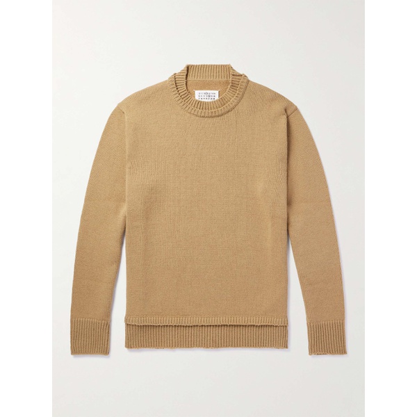 메종마르지엘라 메종마르지엘라 MAISON MARGIELA Suede-Trimmed Wool, Linen and Cotton-Blend Sweater 1647597309914380