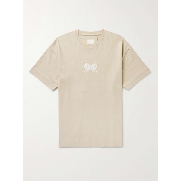 지방시 지방시 GIVENCHY Slim-Fit Logo-Embroidered Cotton-Jersey T-Shirt 1647597309942967
