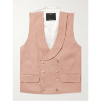 FAVOURBROOK SID모우 MOUTH Slim-Fit Shawl-Collar Double-Breasted Linen Waistcoat 1647597309989903