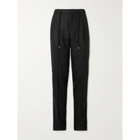 LARDINI Straight-Leg Pleated Textured-Wool Drawstring Suit Trousers 1647597310156541