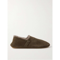 MR P. Babouche Shearling-Lined Suede Slippers 1647597310185858