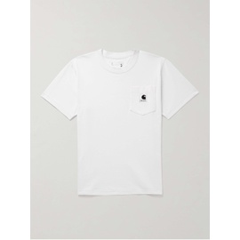 사카이 SACAI + Carhartt WIP Logo-Appliqued Canvas-Trimmed Cotton-Jersey T-Shirt 1647597310201865
