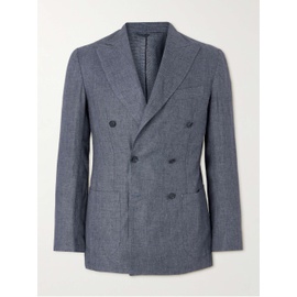 DE PETRILLO Slim-Fit Double-Breasted Linen Suit Jacket 1647597310466891