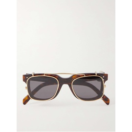 CELINE HOMME Convertible Square-Frame Gold-Tone and Tortoiseshell Acetate Optical Glasses 1647597310550305