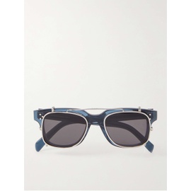 CELINE HOMME Convertible Square-Frame Silver-Tone and Acetate Optical Glasses 1647597310550341
