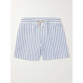 로로 피아나 LORO PIANA Bermuda Bay Straight-Leg Striped Linen Drawstring Shorts 1647597310659164