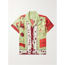보디 BODE Guam Camp-Collar Printed Silk Crepe de Chine Shirt 1647597311226876