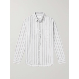 MR P. Button-Down Collar Striped Cotton and Wool-Blend Shirt 1647597311252046