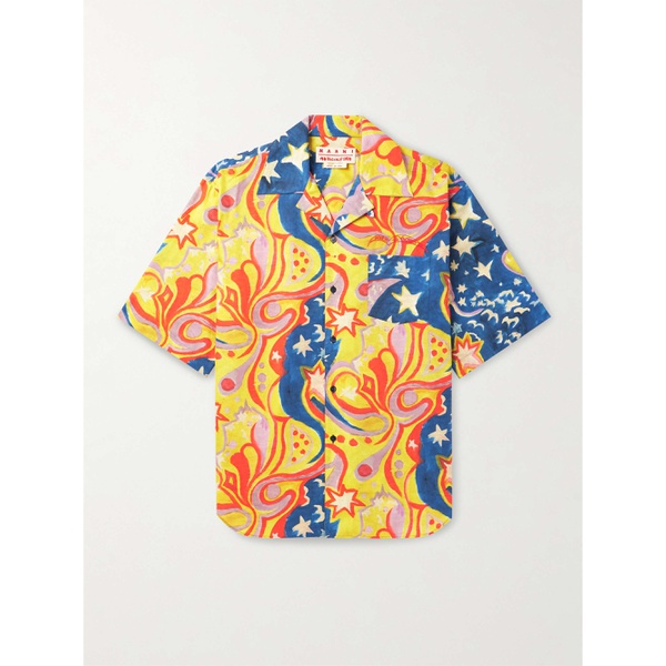 마르니 마르니 MARNI + No Vacancy Inn Convertible-Collar Printed Cotton-Poplin Shirt 1647597311277783