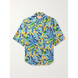 마르니 MARNI + No Vacancy Inn Convertible-Collar Printed Linen-Blend Shirt 1647597311277802