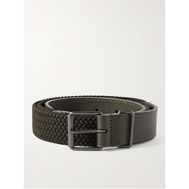 ANDERSON 3cm Leather-Trimmed Woven Elastic Belt 1647597311326707
