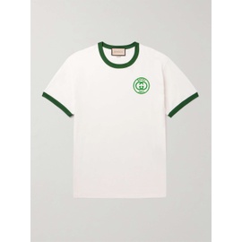 구찌 GUCCI Logo-Embroidered Cotton-Jersey T-Shirt 1647597311498443
