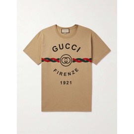 구찌 GUCCI Logo-Print Cotton-Jersey T-Shirt 1647597311498605