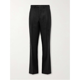 SAMAN AMEL Straight-Leg Pleated Linen Suit Trousers 1647597313450102