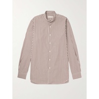 SAMAN AMEL Grandad-Collar Striped Cotton-Poplin Shirt 1647597313463031