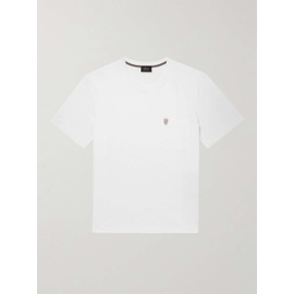 브리오니 BRIONI Logo-Embossed Leather-Trimmed Cotton-Jersey T-Shirt 1647597314011898