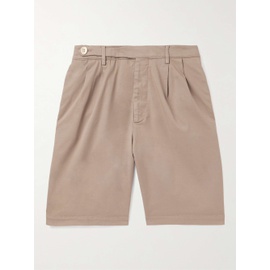 브루넬로 쿠치넬리 BRUNELLO CUCINELLI Straight-Leg Pleated Cotton-Blend Twill Bermuda Shorts 1647597314091293