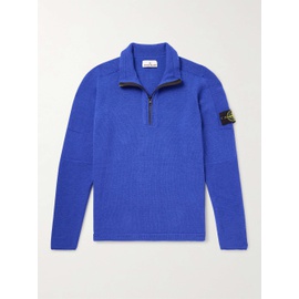 스톤아일랜드 STONE ISLAND Logo-Appliqued Wool-Blend Half-Zip Sweater 1647597314341630